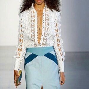 Elegant White Lace Women's Top